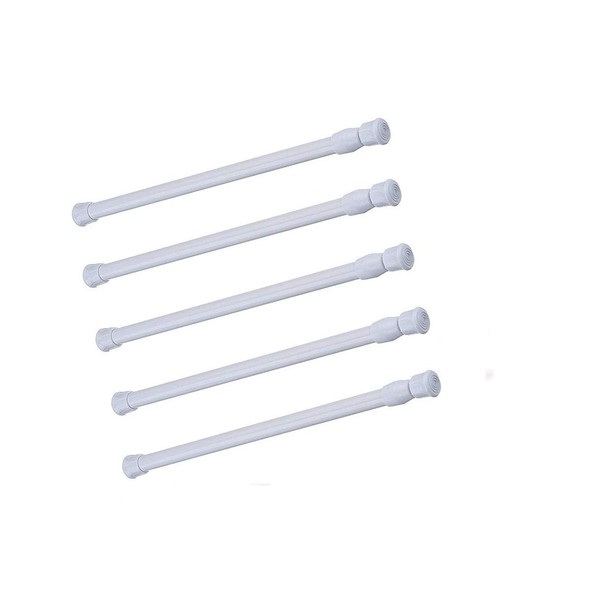 Spring Curtain Tension Rods, 5 Pack Cupboard Bars Tensions Rods