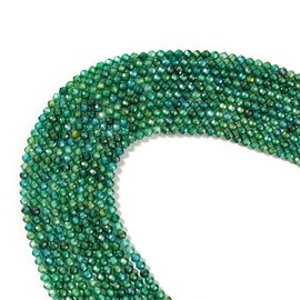 WTIAN 3mm Faceted Natural Stone Beads for Jewelry Making Gemstone Beads Mix Moonstone Beads 120pcs Micro Laser Cut Round Loose Beads Charms for DIY Jewelry 15''Healing Stone Beads,Dp. Green Zircon