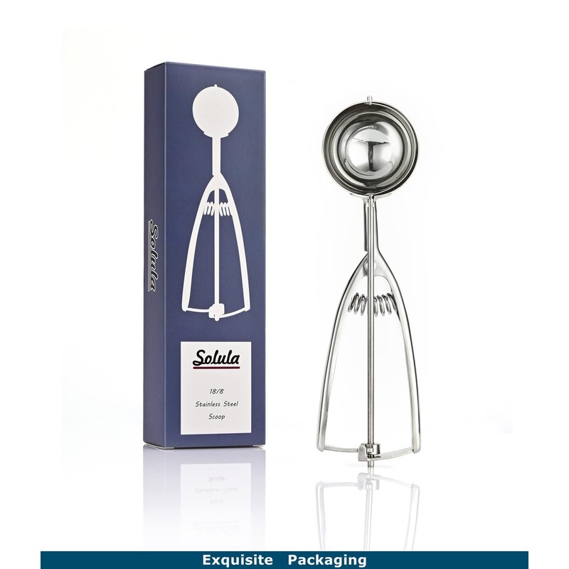 Solula 18/8 Stainless Steel Large Ice Cream Scoop Disher Melon