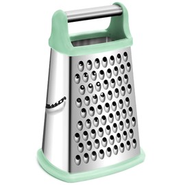 Rainspire Professional Box Grater, Cheese Grater Box for Kitchen Stainless Steel with 4 Sides, Cheese and Spice Graters with Handle for Vegetables, Ginger, Potatoes, Mint