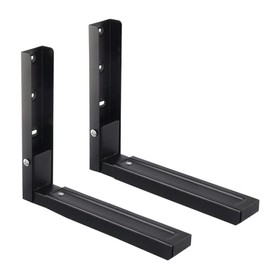 Microwave Oven Wall Mount Bracket, JruiZhp 2Pcs Arm Adjustable Foldable Kitchen Stretch Oven Stand Shelf, 304 Stainless Steel Microwave Rack, for Home Kitchen Accessories (Black)