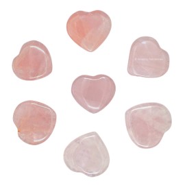 Rose Quartz Stone Heart - Pack of 10 Crystal Heart Stones Rocks - Corazones De Piedra Crystals and Healing Stones Heart Shaped Crystal - Stocking Stuffers Gifts
