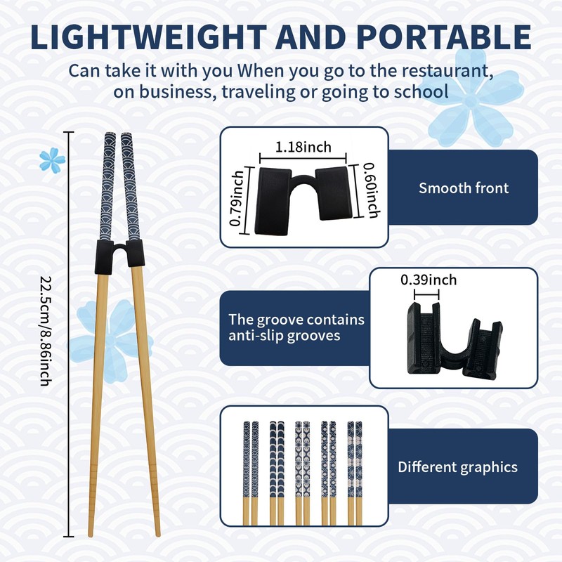7PCS Training Chopsticks for Adults & Kids - Chopsticks for