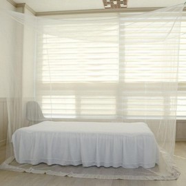 Premium Korean Square Mosquito Net for Single Beds White