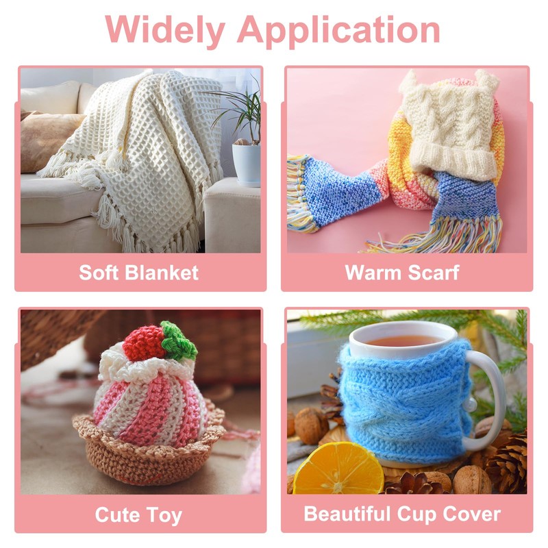 sourcing map 4PCS Crocheting Yarn, Ink Green 4 Ply Acrylic