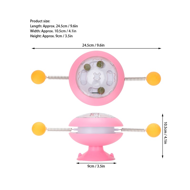 Windmill Spring Interactive Cat Catnip Toy Funny Cat Turntable Teasing