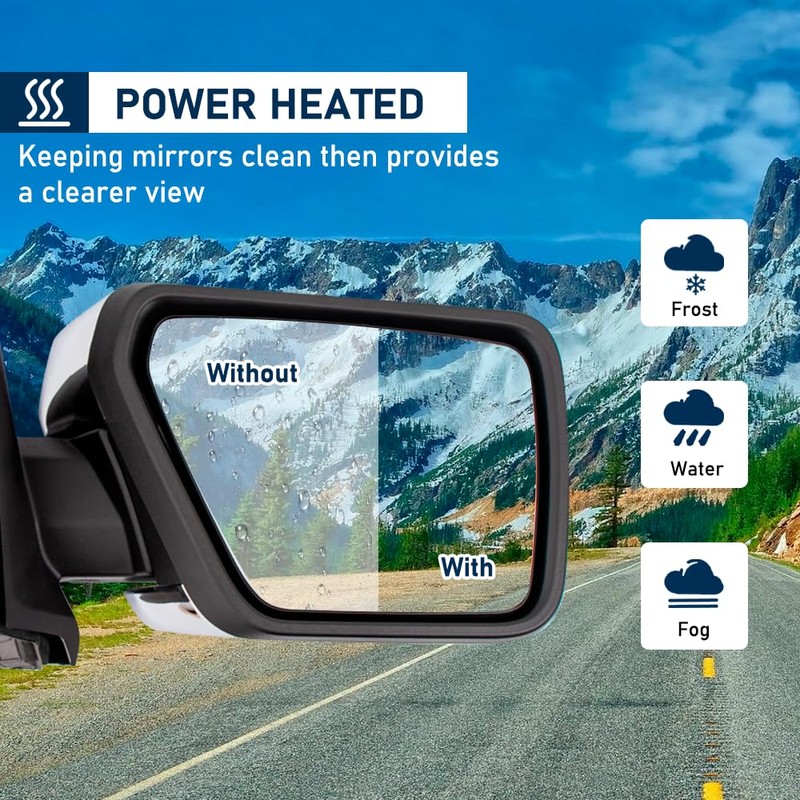 For Ford F150 2021-2024 Door Mirror Assembly with Chrome Back