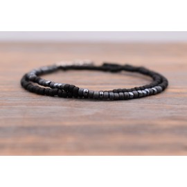 Men's One Day at a Time Morse Code Beaded Wrap Bracelet for Him Encouragement Gift Serenity Prayer