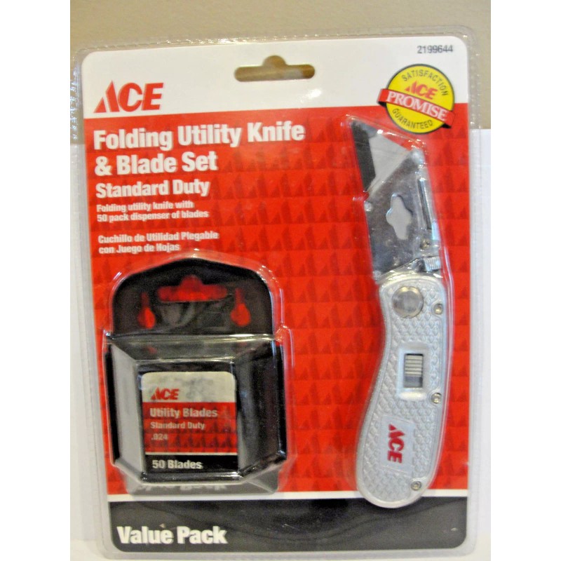 ACE Standard Duty Folding Utility Knife and Blade Set with