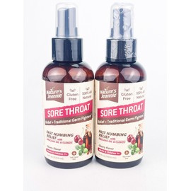 Nature's Jeannie Natures Jeannie Sore Throat Relief Spray Fast Numbing 3.4 Fl Oz Lot of 2 BB 2/26