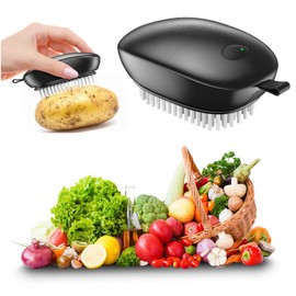EKZ Sonic Fruit & Vegetable Cleaning Brush, Up to 8,000 Vibrations/Min, Electric Potato Scrubber, USB‑C Rechargeable, Waterproof, 3 Modes, Food-Grade Bristles for Safe & Efficient Produce Washing