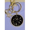 Zodiac Gold Mystical Gem Zodiac Keyring SAGITTARIUS Constellation Charm Star