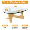 Mid-Century Modern Coffee Table - Triangle Glass Top Natural Wood