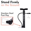 Portable Bike Floor Pump Automatically Reversible Presta & Schrader Valves