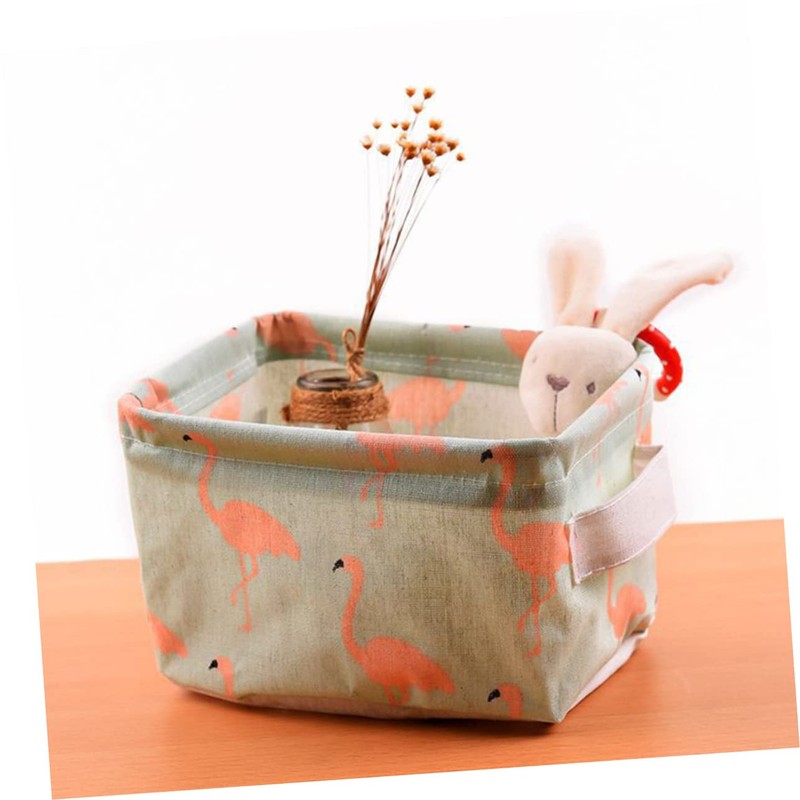 KOMBIUDA 3pcs Cotton Linen Storage Basket Handles for Desktop Organization