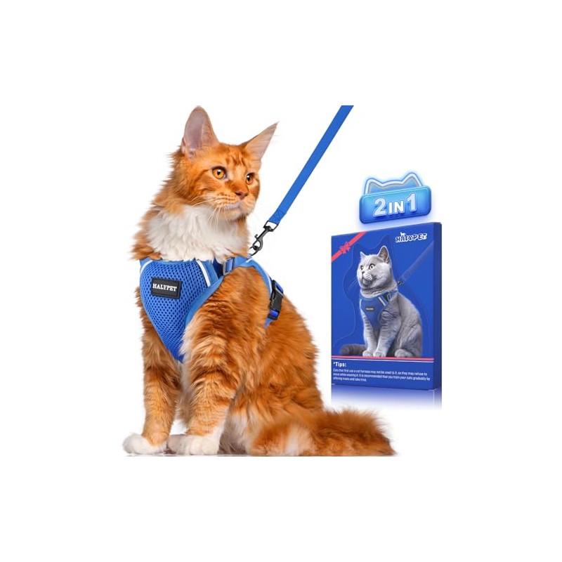 Halypet Juego De Arnés Y Correa para Gatos [MAX Safety