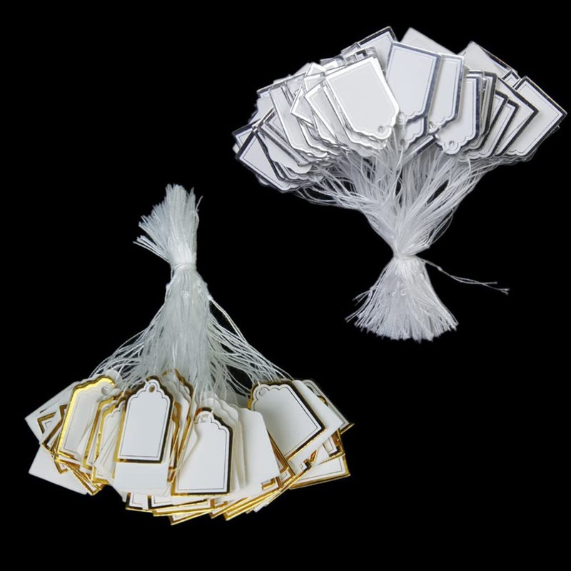 500pcs Paper Tag Label Tag with Hanging String for Jewelry