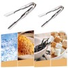2 Pieces Food Tongs Stainless Steel Tongs Mini Ice Tongs