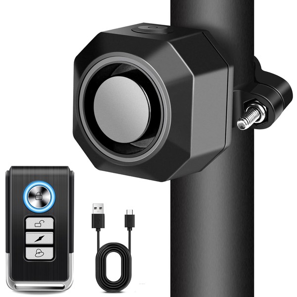 Cruxer Bicycle Alarm System with USB Rechargeable, Anti-Theft Accessories, Theft