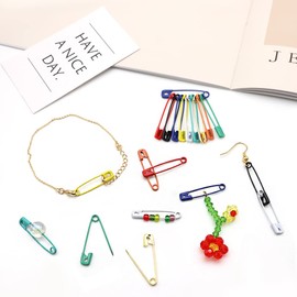 200Pcs -Safety Pins Colored, 1.26inch32mm Small Safety Pin Kit Colorful Assortment Bulk for Quilting Clothes Baby Diaper Decorative (Multi)