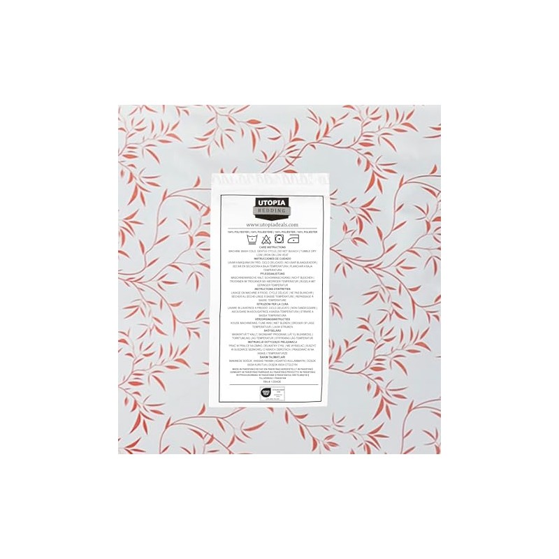 Utopia Bedding Utopia Bedding Double Vines Coral Print Duvet Cover