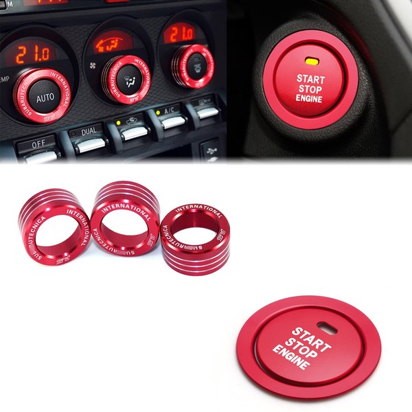 Xotic Tech Set Red Engine Start Stop Button+ AC Climate