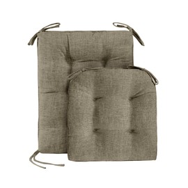 Basic Beyond Rocking Chair Cushions Set of 2, Porch Rocker Cushions for Wooden Rocking Chairs Outdoor with Thick Padding, Back Cushion with Ties, Tufted Seat Cushion with Non-Slip Backing(Khaki)