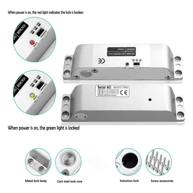 AOAMZ Electric Lock Drop Bolt Lock DC 12V Fail Proof