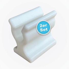 Brackets Suitable for Awning Crank of Motorhome Supports - 10 mm Diameter, Set of 2, Flexible and Indestructible, Easy to Install with Screws or Tape - Made in Germany (White)