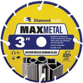 3 Inch Diamond Cut Off Wheel for Metal, Sawing Disc Designed for Rebar, Steel, Iron, Copper, 3/8" Arbor Cutoff Tool,1 PC