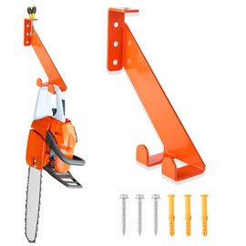 3 in 1 Chainsaw Holder 10" - Heavy Duty Chainsaw Wall Mount, 10 Gauge Steel Chain Saw Hanger for Garage Organization, Hefty Rack Storage Organizer for Chainsaw Accessories and Tools, 180 Lbs Capacity