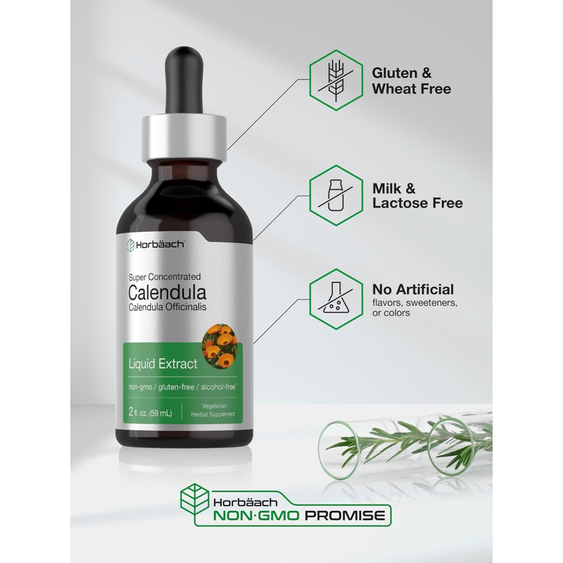 Horbäach Calendula Tincture | 2 fl oz | Liquid Extract
