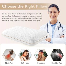 Unbranded Gel Memory Foam Pillow Standard Size - Medium Firm Bed Pillows with Breathable