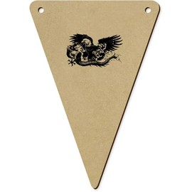 5 x 140mm 'American Eagle Fighting Chinese Dragon' Wooden Bunting Flags (BN00084051)