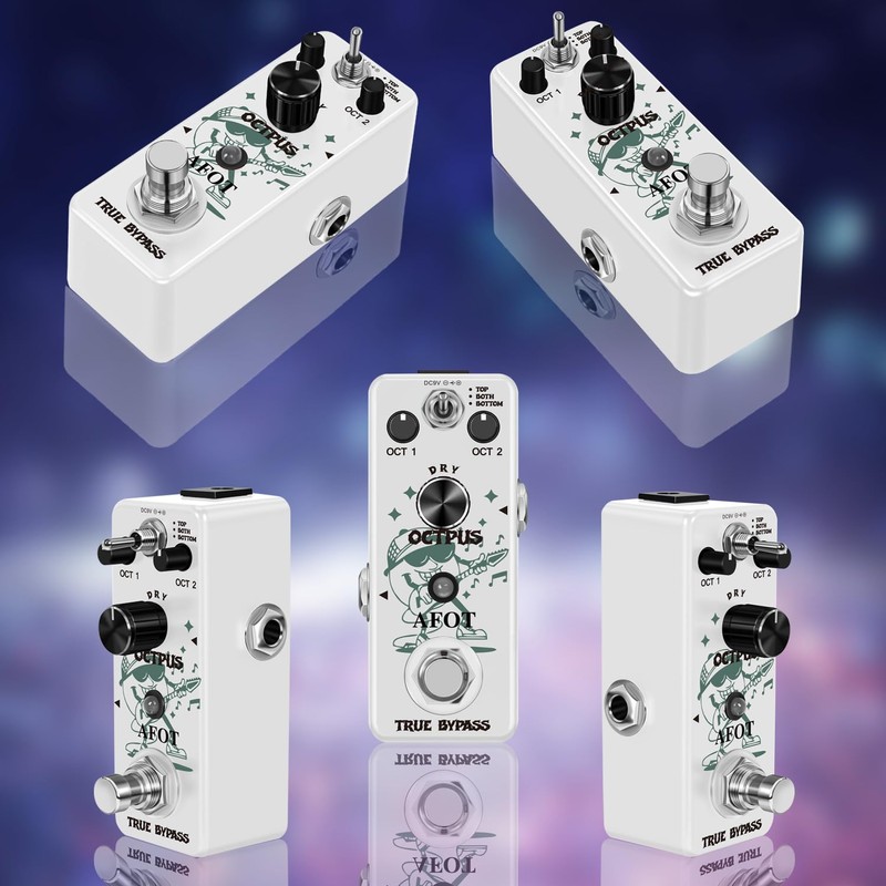 Polyphonic Octave Guitar Pedal, Digital Octave Mini Pedal,3 Modes Octave