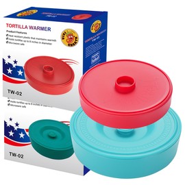 vivicreate 2 pcs pack Tortilla Warmer, Tortilla Servers, Pancake Keeper,tortillas warmer,pancake warmer,tortillero warmer, tortilla warmer microwavable,Microwave Safe, 7inch and 8.5 inch