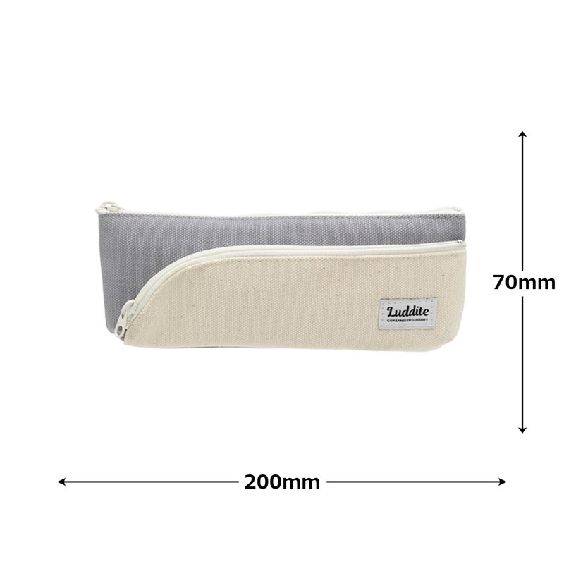 Luddite LD2T-LPNS-18 Pencil Case, Two-Tone Line Pencil Case, Slim, Gray,