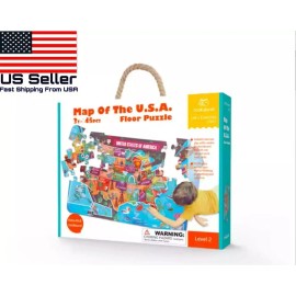 Map of the USA. Floor Puzzle for Kids Play with Classic Games Learning Journey