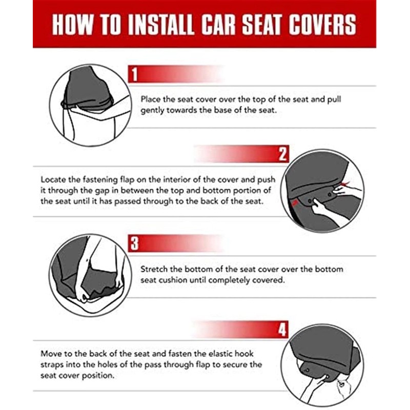 SEANATIVE American Flag Car Seat Cover Full Set Polyester Automotive
