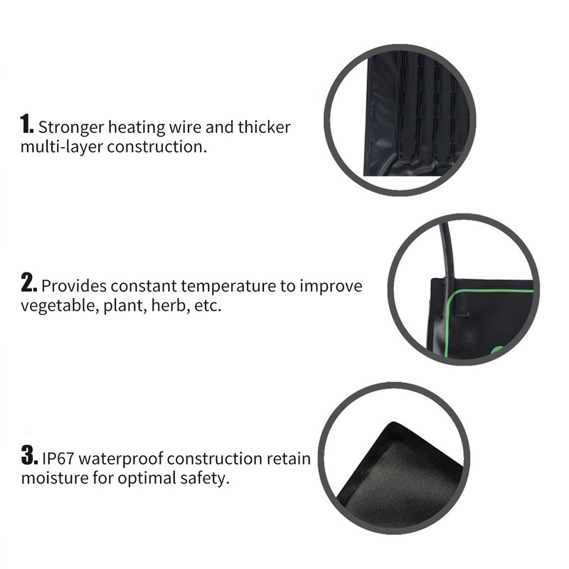 17.5W Seedling Heating Mat Waterproof Flowers Fruits Vegetables Digital Seedlings