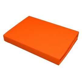 Gerald Wittmann Fitted Sheet Jersey Boxspring, 100% Cotton, Single Bed, Orange, 90x200-100x200 cm