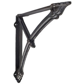 NACH Decorative Shelf Brackets, 2 Pack of 9.1 x 1.5 x 9.1 inch, Black Cast Iron Wall Shelf Brackets - Metal Brackets for Shelves - Half Round Support Arm Brackets