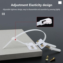 QTOETUII Furniture Anchors (10 Pack) Bookshelf Anchors to Wall, Cabinet Wall Anchors Protect Toddlers from Falling Furniture, Heavy-Duty Anti-Tip Furniture Straps for Cabinets, Closets, Bookshelf and TVs