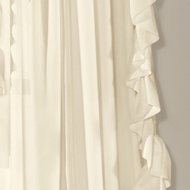 Lush Decor Ivory Reyna Window Panel Curtain Set for Living, Dining Room, Bedroom (Pair), 108” x 54”, 108" x 54"