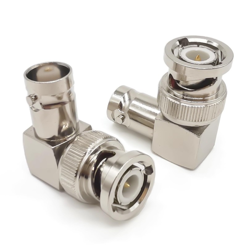 2pcs BNC to BNC 90 Degree Coaxial Adapter, BNC Right