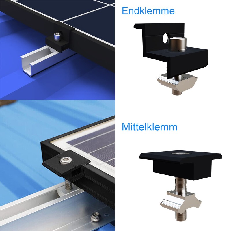 Solar Panel Mount Kit 12 cm and Accessories Black Anodised