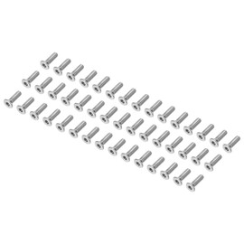 PATIKIL 100pcs Pack 304 Stainless Steel 18-8 Machine Screw Flat Counter Sink Bolts Hexagon Socket Drive Full Thread Grade 6.8 M3 x 10mm Flat Head Socket Cap Screws