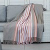 Pinstripe African Print Throw Lightweight and Ultra Soft (Cobblestone and