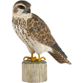 WILDLIFEGARDEN Wildlife Garden WG462 DecoBird Merlin - Hand Carved Decorative Wooden Bird - Large European Birds