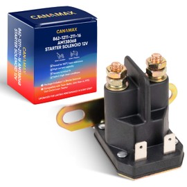 Canamax 862-1211-211-16 AM138068 Starter Solenoid Relay 12V - Compatible with Trombetta John Deere MTD Cub Cadet 725-04439 Lawn Tractor LA100 LA105 LA110 LA115 LA120 LA125 LA135 LA140 LA150 D100 D105